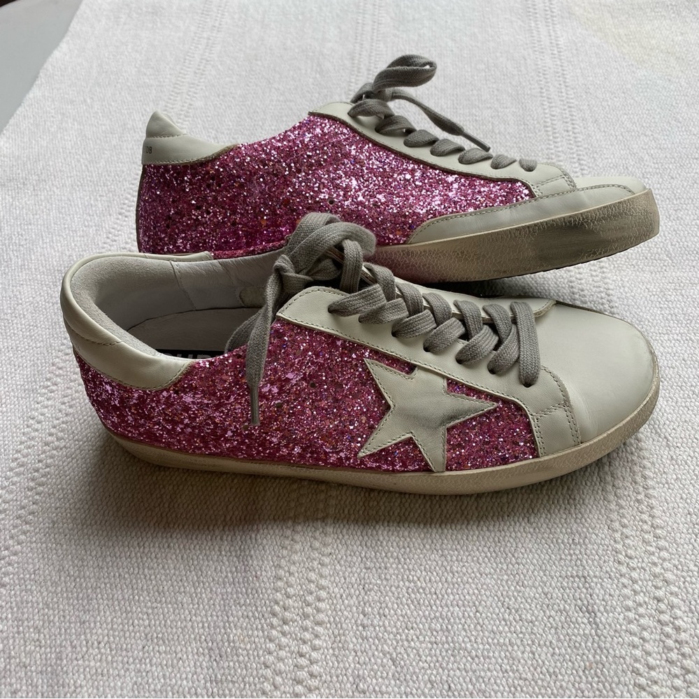 GOLDEN GOOSE
Superstar leather sneakers pink glitter shoes size 40 - Picture 2 of 15